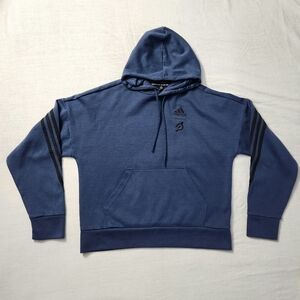 Womens ADIDAS x PELOTON Chest Logo Embriodery Hoodie Size Small Blue